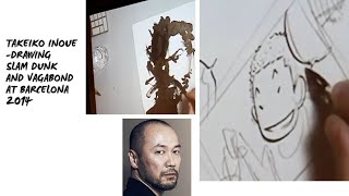 Takehiko Inoue  Drawing Slam dunk and Vagabond at Barcelona 2014 [upl. by Lyrret]