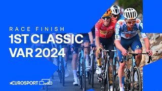 SENSATIONAL 🤯  First Classic Var 2024  Eurosport Cycling [upl. by Levitan]