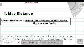 MAPWORK CALCULATIONS  CALCULATING MAP DISTANCE FROM THE TOPOGRAPHIC AND ORTHOPHOTO MAP MADE SIMPLE [upl. by Farrica]