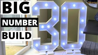 HOW TO MAKE 4FT MARQUEE NUMBERS WITH LED LIGHTSDIY [upl. by Healey]