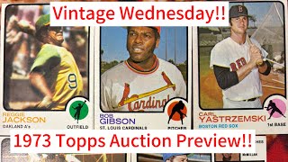 Vintage Wednesday An Auction Preview of these 1973 Topps Baseball cards Mostly Hall of Famers [upl. by Lemhar]