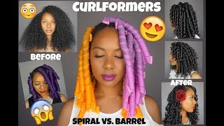 EASY CURLFORMERS ON NATURAL HAIR l SPIRAL CURLFORMERS VS BARREL CURLFORMERS [upl. by Eyllib]