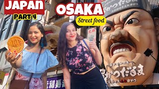 Osaka Street Food Tour 😍 Unique food in Japan with cost  JAPAN Travel Vlog in Hindi [upl. by Mcmath864]