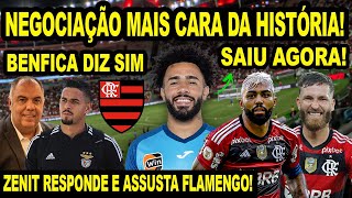 NEGOCIAÇÃO MAIS CARA DA HISTÓRIA DO FLAMENGO BENFICA DIZ SIM AO MENGÃO GABIGOL REAVALIADO NO NINHO [upl. by Kylah]