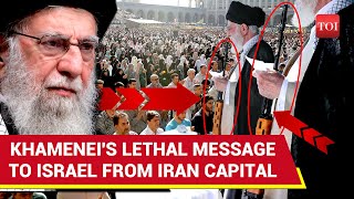 Iran Supreme Leader Khamenei Flaunts Rifle In Rare Friday Appearance  Israel  Hassan Nasrallah [upl. by Martyn775]