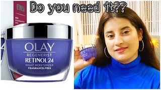 OLAY REGENERIST RETINOL 24 NIGHT CREAM REVIEW Best Anti Ageing Night Cream Rachna Jintaa [upl. by Jarlathus]