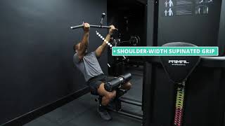 How To Do Cable Seated High Row  Lat Bar Supinated Medium Grip  Exercise Demo [upl. by Urban765]