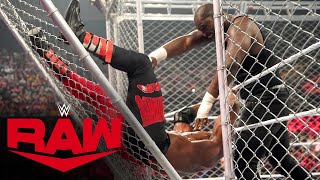 Bobby Lashley vs Omos – Steel Cage Match Raw May 16 2022 [upl. by Yesllek]