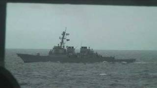 USS Chosin CG 65 Fires Harpoon Missile 2 of 2 [upl. by Ahker]