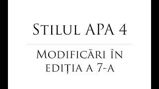 Tutorial stiluri de citare APA 4 ediția a 7a [upl. by Derfla380]