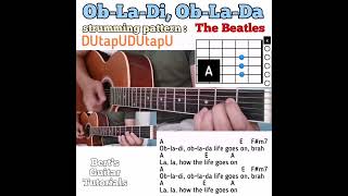 ObLaDi ObLaDa  The Beatles guitar chords w lyrics amp strumming tutorial [upl. by Noid]