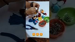 Crochet honey bee key rings handmade ytshorts shorts bibiscrochet9788 [upl. by Enalb]