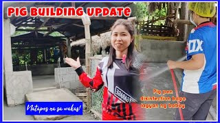 Pig building Construction Natapos na din sa wakas l How to disinfect our pig pen l Klarita Farm [upl. by Sinnal420]