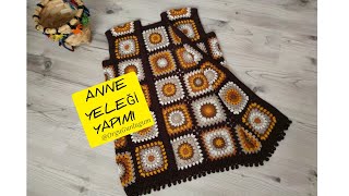 İp kesmeden kolay yelek yapımı ✨Kolay Yelek MOTİFLİ YELEK YAPIMI 🤎Anne yeleği🤎patterned vest making [upl. by Bird]