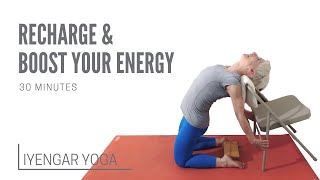 Iyengar Yoga to Recharge  30 Min Energy Boost [upl. by Margalo595]