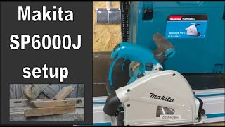 010 Zagłębiarka Makita SP6000J ustawienia  Plunge Cut Circular Saw  setup [upl. by Kimber30]