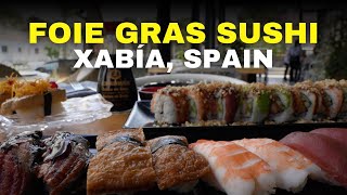 Trying Foie Gras Sushi in Xàbia Spain [upl. by Eldora]