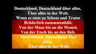 German National Anthem  Deutschland Uber Alles With Lyrics [upl. by Abramson]