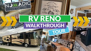 RV Renovation Walkthrough Tour  Class A Motorhome Interior Renovation [upl. by Lambard]