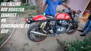 Installing Red Rooster exhaust on Continental GT 650  Exhaust note  Price  Must watch 🔥 [upl. by Reisfield471]