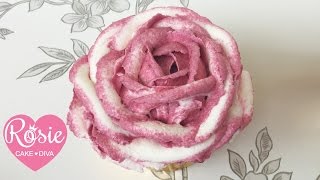 How to make a TWO TONE BUTTERCREAM RUFFLE ROSE [upl. by Jezreel291]