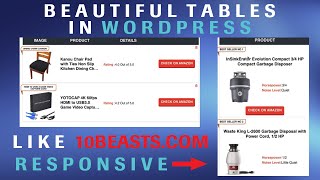 How to Create Mobile Responsive Product Comparison Tables like 10Beasts FREE  Amazon Affiliates [upl. by Aihtenak]