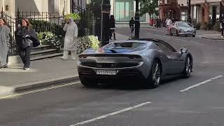 Ferrari 296 GTS all the way from Switzerland in Mayfair in in electric mode nice [upl. by Ma]