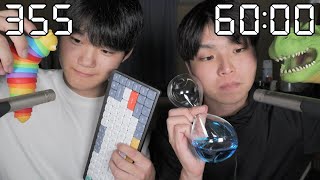 【ASMR】60分間で何種類のトリガーできる？  How many different triggers can we do in 60 minutes [upl. by Atnoled]