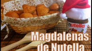 Receta Magdalenas rellenas de Nutella chocolate [upl. by Yurik]