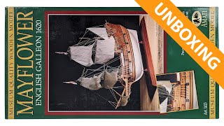 Amati 1413 Mayflower ship model kit unboxing [upl. by Naedan]