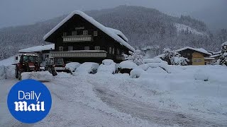 Austrian ski resort of Flachau buried under snow after severe weather [upl. by Luahs655]