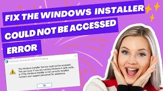 Fix Windows 1110 The Windows Installer Service Could Not Be Accessed Error [upl. by Hadsall84]