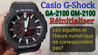 Réinitialiser Montre Casio GShock GA2100 GM2100 5611  Synchroniser les aiguilles Français [upl. by Asyram]