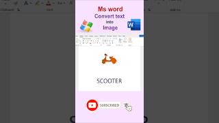 convert text into scooter image in MS word  msword shorts pcknowledge001 computer msoffice [upl. by Valtin]