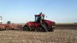 Bourgault 5710 drill and 6700 aircart seeding pulled with C [upl. by Zorina]