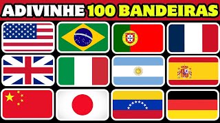 ADIVINHE 100 BANDEIRAS EM 3 SEGUNDOS  Fácil Médio Difícil Impossível  quiz ondaquiz [upl. by Rooney]