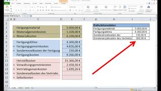 Vorkalkulation Nachkalkulation Zuschlagskalkulation mit Normalkosten [upl. by Assenat189]