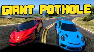 Stealing Cars Using a Giant Pothole in GTA RP [upl. by Thackeray34]