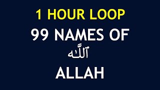 1 HOUR LOOP  99 Names of Allah  Easy to Memorize [upl. by Haidej]