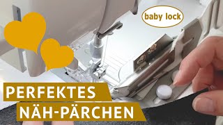 Covern mit baby lock  Doppelfaltschrägbinder mit Führungsrechen [upl. by Wordoow]