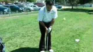 Golf lesson  how to chip with a lob wedge [upl. by Rasia]