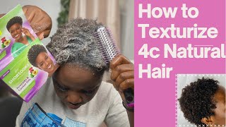 How to safely Texturize 4C natural hair short looks Texturized curl softener [upl. by Waddell]