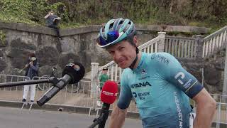 Jakob Fuglsang  Interview at the finish  Itzulia Basque Country Stage 4 [upl. by Yemar]