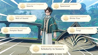 EASY TRICK Get All Questions In One Try  Scholarly in Sumeru Hidden Achievement Guide [upl. by Lauree]