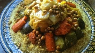 Moroccan Couscous with Vegetables and beef الكسكس المغربي بالخضر [upl. by Naitirb]