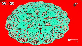 NOVEDOSO TAPETE DE 8 PIÑAS CON 16 CURVAS TEJIDO A CROCHET PASO A PASO PARTE 1MANUALIDADES MARTINA [upl. by Anirod941]