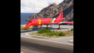 This is crazy Concorde Ferrari Hypersonic Aircraft takes off from short runway [upl. by Naujahs]