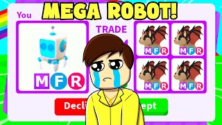 Trading MEGA NEON ROBOT adopt me [upl. by Lleumas]