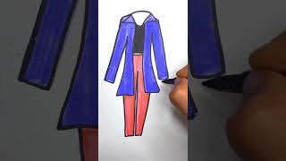 Easy Drawing Beautiful Girl Dress howtodraw shortsfeed shortstoday ytshorts art drawing paint [upl. by Gertrudis]