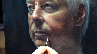 Portrait in Oils using a grid grisaille and colour glazing technique [upl. by Seavey]